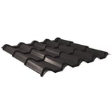 Dakpanplaat EUROPA donkergrijs, 0,50 mm, 35 µm matpolyester, hoofdaanzicht