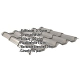 Dakpanplaat EUROPA aluminium 0,70 mm, grijs (RAL9007), met ingebedde specificaties