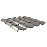 Dakpanplaat EUROPA aluminium 0,70 mm, grijs (RAL9007), bovenaanzicht schuin