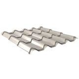 Dakpanplaat EUROPA Grijswit, 0,50 mm staal, hoofdaanzicht, 25 µm polyester coating