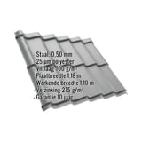 Dakpanplaat Szafir 350/15 Zilver-Metallic met ingebedde technische gegevens