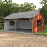 Carport met dak van dakpanplaat Szafir 350/15 Zilver-Metallic