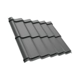 Dakpanplaat Szafir 350/15, grijs aluminiumkleurig, 0,50 mm staal, 25 µm polyestercoating