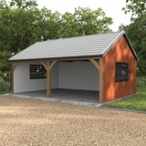 Carport met dak van dakpanplaat Szafir 350/15 Lichtgrijs, 0,50 mm staal, 25 µm polyester coating