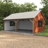 Carport met dak van dakpanplaat Szafir 350/15 Grijswit