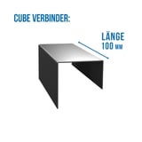 Dakrandprofiel verbinder CUBE, antracietgrijs, met ingebedde lengteaanduiding 100 mm