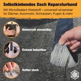 Zelfklevende dakreparatieband met MicroSealant lijm, universeel, extreem belastbaar, sterke hechting