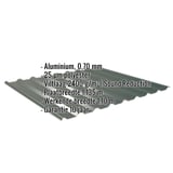 Damwandplaat 20/1100 aluminium mosgroen met ingebouwde technische gegevens en eigenschappen