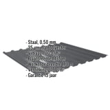 Damwandplaat 20/1100 | Dak | Anti-Drup 700 g/m² | Staal 0,50 mm | 35 µm Mattpolyester | 23 - Donkergrijs