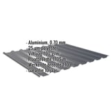 Damwandplaat 20/1100 aluminium antracietgrijs met weergegeven specificaties
