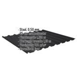 Damwandplaat 20/1100 | Dak | Staal 0,50 mm | 35 µm Mattpolyester | 33 - Zwart