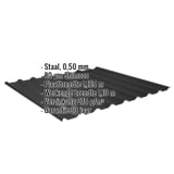 Damwandplaat 20/1100 Gitzwart (RAL 9005) met Shimoco coating en ingebedde productgegevens