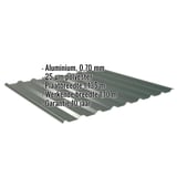 Damwandplaat 20/1100 aluminium 0,70 mm mosgroen met ingebedde specificaties