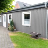 Garagewand met damwandplaat 20/1100 aluminium Zilver-Metallic, ramen en dakgoot