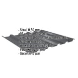 Damwandplaat 35/207 | Dak | Anti-Drup 2400 g/m² | Staal 0,50 mm | 35 µm Mattpolyester | 23 - Donkergrijs