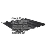 Damwandplaat 35/207 | Dak | Anti-Drup 1000 g/m² | Staal 0,50 mm | 35 µm Mattpolyester | 33 - Zwart