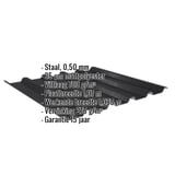 Damwandplaat 35/207 | Dak | Anti-Drup 700 g/m² | Staal 0,50 mm | 35 µm Mattpolyester | 33 - Zwart