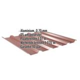 Damwandplaat 35/207 aluminium 0,70 mm roodbruin met ingebouwde specificaties
