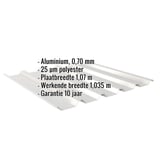 Damwandplaat 35/207 aluminium 0,70 mm Zilver-Metallic met ingebedde specificaties