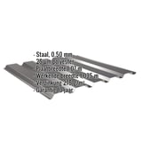 Damwandplaat 35/207 Gitzwart RAL 9005, 0,50 mm, met ingebouwde specificaties