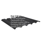 Damwandplaat 35/207 wand, zwart, met ingebedde specificaties voor materiaal, dikte en coating