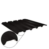 Damwandplaat 35/207 Gitzwart (RAL 9005) met Shimoco coating, hoofdbeeld met profieldetail