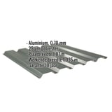 Damwandplaat 35/207 aluminium mosgroen (RAL 6005) met ingebedde specificaties