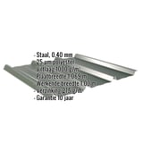 Damwandplaat 45/333 | Dak | Anti-Drup 1000 g/m² | Restpartij | Staal 0,40 mm | 25 µm Polyester | 6020 - Chroomoxydegroen