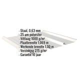 Damwandplaat 45/333 Zilver-Metallic met ingebedde technische gegevens en eigenschappen