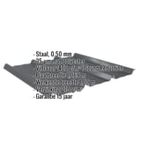 Damwandplaat 45/333 | Dak | Anti-Drup 2400 g/m² | Staal 0,50 mm | 35 µm Mattpolyester | 23 - Donkergrijs