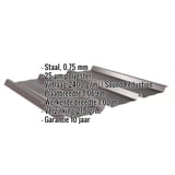 Damwandplaat 45/333 in Chocoladebruin, staal 0,75 mm, met ingebedde specificaties