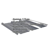 Damwandplaat 45/333 aluminium 0,70 mm antracietgrijs met ingebedde specificaties