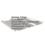 Damwandplaat 45/333 aluminium 0,70 mm met ingebedde specificaties en anti-condensvlies