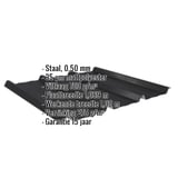 Damwandplaat 45/333 | Dak | Anti-Drup 700 g/m² | Staal 0,50 mm | 35 µm Mattpolyester | 33 - Zwart