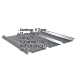 Damwandplaat 45/333 aluminium Antracietgrijs met ingebedde technische gegevens en garantie-informatie