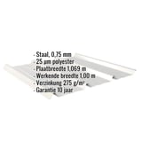 Damwandplaat 45/333 in Zilver-Metallic met ingebedde gegevens over materiaal, dikte en coating