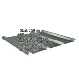 Damwandplaat 45/333 mosgroen met ingebedde technische gegevens en Puramid coating