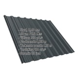 Damwandplaat T18DR Antracietgrijs (RAL 7016) met PURLAK coating, specificaties getoond