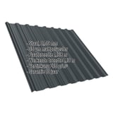 Damwandplaat T18DR antracietgrijs, 0,50 mm, met ingebedde technische gegevens