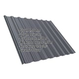 Damwandplaat T18DR Grafietgrijs (RAL 7024) 0,50 mm dik met polyester coating, specificaties weergegeven