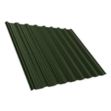 Damwandplaat T18DR Chroomoxydegroen, 0,75 mm, 25 µm polyester, hoofdaanzicht schuin van boven