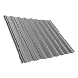 Damwandplaat T18DR, grijs aluminiumkleurig, 0,75 mm staal, bovenaanzicht schuin