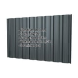 Damwandplaat T18DR aluminium 0,70 mm antracietgrijs met productgegevens