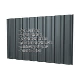 Damwandplaat T18DR wand antracietgrijs RAL 7016 met ingebedde specificaties