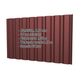 Damwandplaat T20M aluminium 0,70 mm Roodbruin RAL 8012 met ingebouwde specificaties
