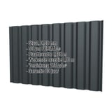 Damwandplaat T20M wand antracietgrijs met ingebedde specificaties: staal, 0,50 mm, 50 µm PURMAT®, plaatbreedte 1,138 m