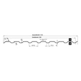 Technische tekening damwandplaat T20M wand met profielafmetingen en totale/werkende breedte