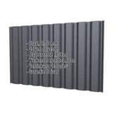 Damwandplaat T20M wand, grafietgrijs RAL 7024, met ingebedde productgegevens