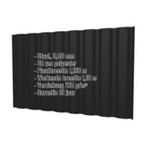 Damwandplaat T20M Gitzwart RAL 9005, 0,50 mm, met ingebedde productgegevens