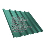 Damwandplaat T35/207M mosgroen met productdetails zoals staal 0,50 mm en 35 µm mattpolyester coating